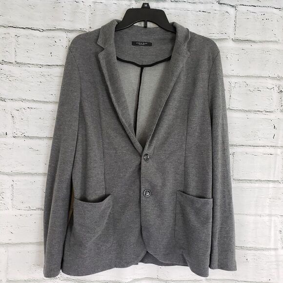 Zara Man solid gray basic textured weave collared blazer size medium - Picture 1 of 7